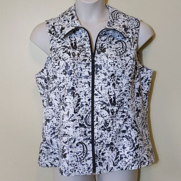 Chico's L 12 Weekends Zip Front Outerwear Vest Jacket Transitional Weather - Picture 1 of 13
